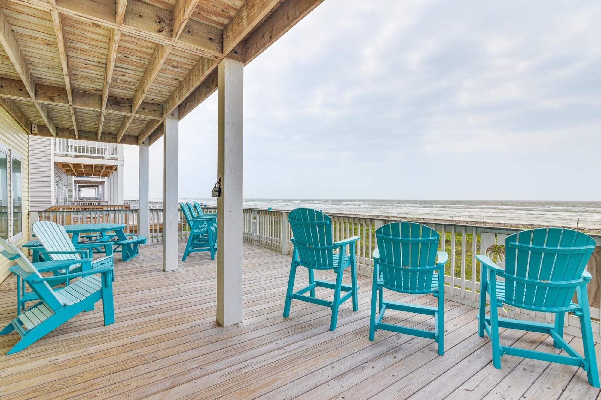 Beachfront Texas Retreat - 2 Decks, Patio And Views! Surfside Beach Esterno foto